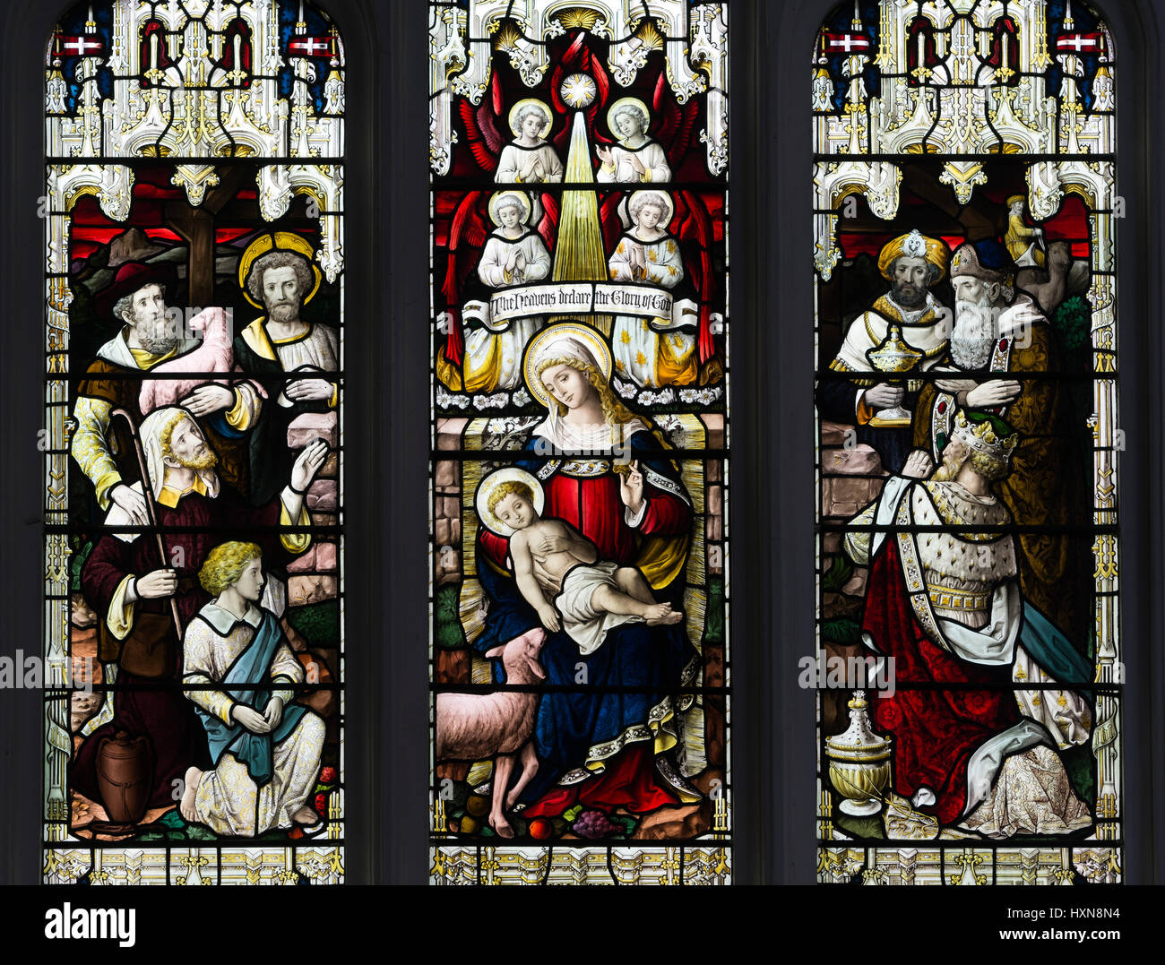 Nativity stained glass, St Peter and St Paul`s Church, Wisbech